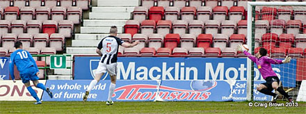 Dunfermlin?e Athletic v Airdrie Irn Bru First Division East End Park 04 May 2013, Liam Coogans scores(c) Craig Brown