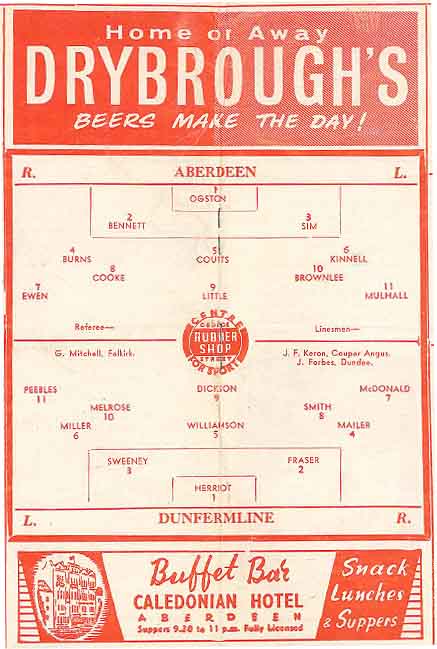 Line Ups from Match Programme, click through for Match Programme pdf