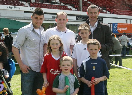 Austin McCann, Alex Burke and Jim McIntyre with fans at the Open Day 2009