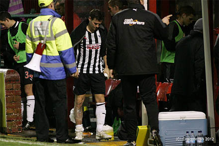 Andy Barrowman injured at Motherwell