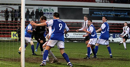 Andy Kirk opens the scoring v Cowdenbeath