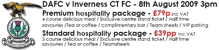 Inverness Caley Thistle Match Hospitality
