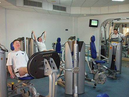 In gym in Cyprus